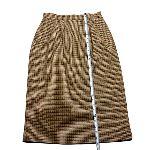 Vintage Leslie Fay 80s Wool Woven Houndstooth Pencil Skirt Womens Size 10 - Picture 7 of 8